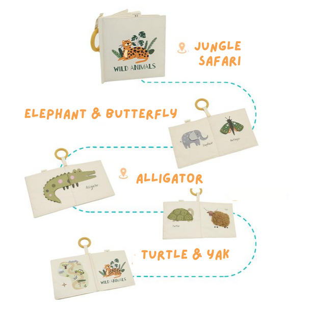 NYZE Baby Early Learning Cloth Book - Wild Animals