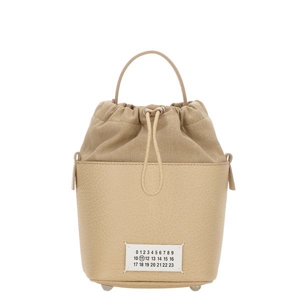 5AC Small Calf Leather Drawstring Bucket Bag - Taupe Brown