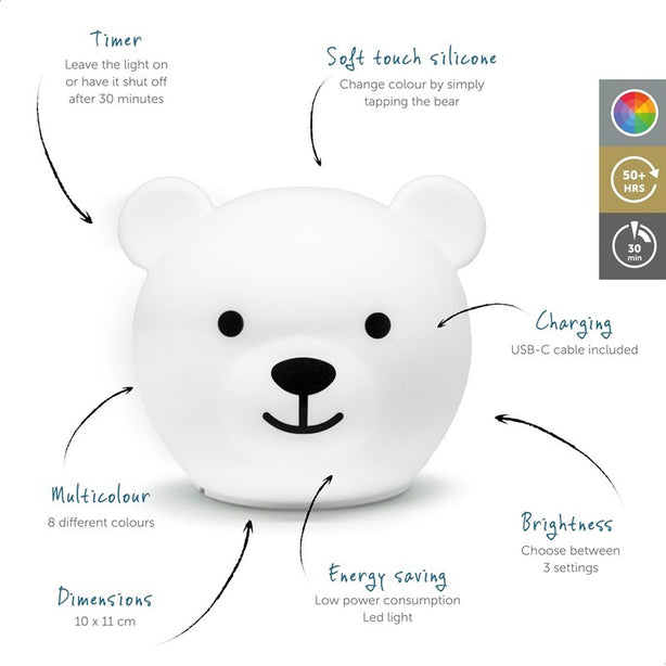 Zazu Bor the Bear, Multicolour Nightlight