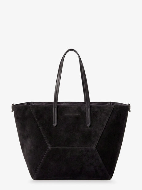 Brunello Cucinelli BC Duo suede shoulder bag with engraved logo - Pepe