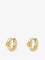 Tory Burch Icon Enamel Huggie Earrings - Torygoldnewivory