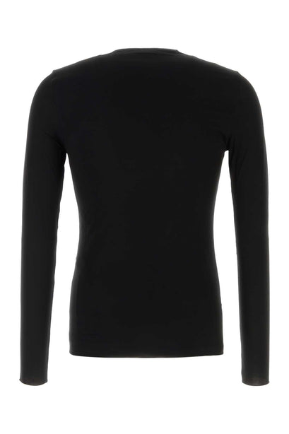 Black Crew Neck Knit In Viscose Blend