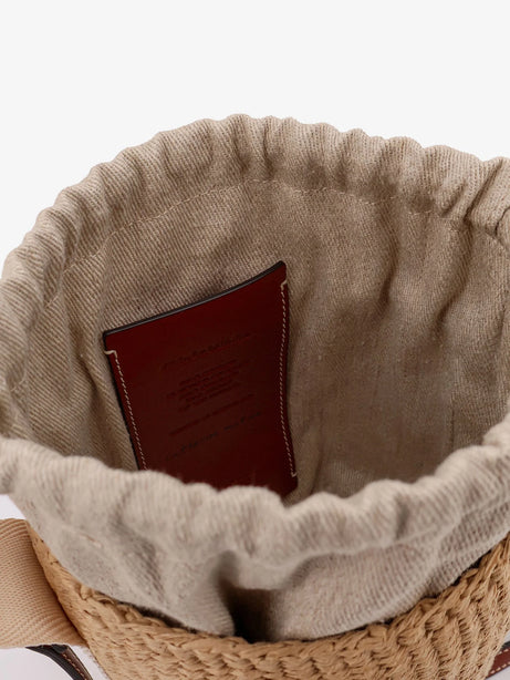 Chloe' Woody Raffia Bucket Bag - White