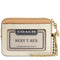 Coach Zip Card Case In Signature Leather With Charm - Light Lemon CFI28