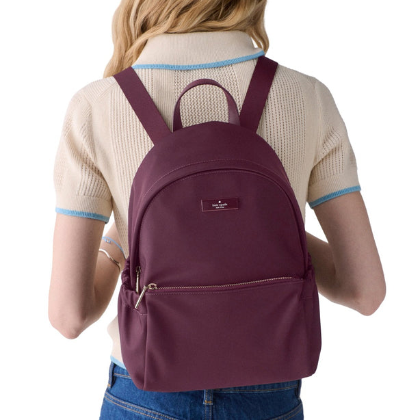 Kate Spade Carter Nylon Dome Backpack Bag - Deep Cherry KP110