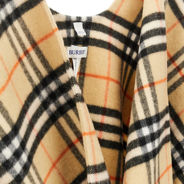 BURBERRY Check wool and cashmere cape