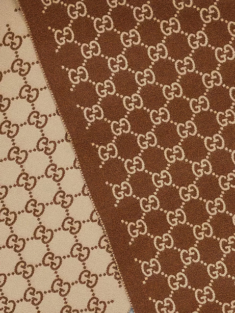 Gucci Cashmere scarf with GG print - Havana Beige