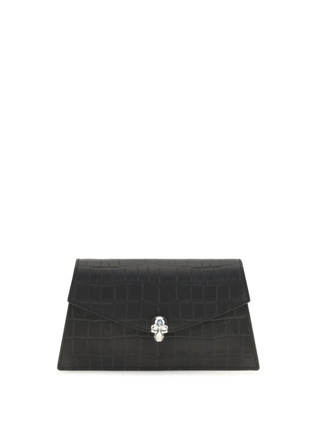 Alexander Mcqueen Mini Skull Clutch - Black