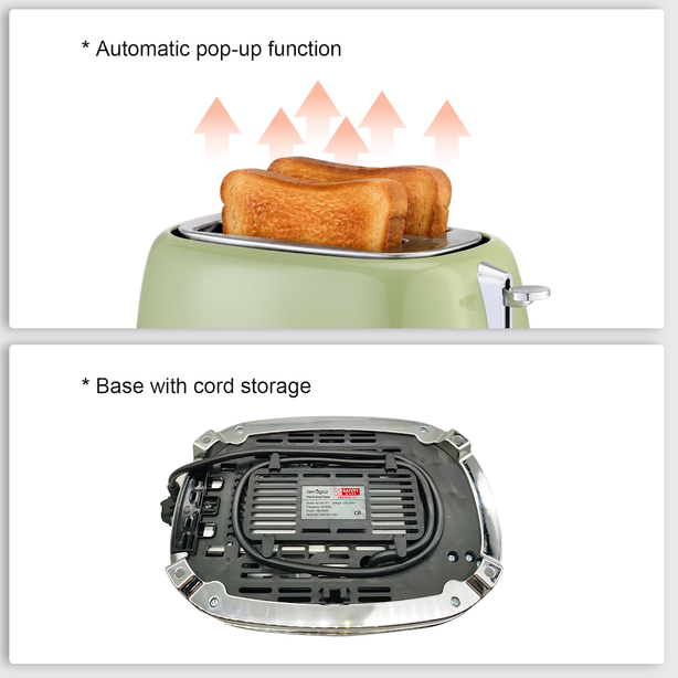 Aerogaz 2 Slice Pop up Bread Toaster AZ 2911PT 3 exciting colours