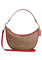Coach Aria Shoulder Bag In Signature Canvas - Tan/Red