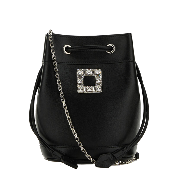 Très Vivier Calfskin Bucket Bag - Black
