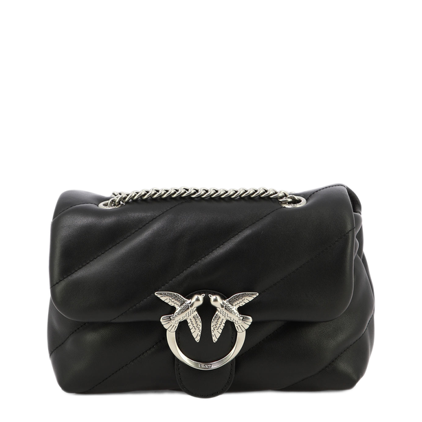 Love Bag Puff Maxi Quilt Small Lambskin Crossbody - Black