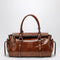Large Top Handle Bag In Glossy Palisander Leather