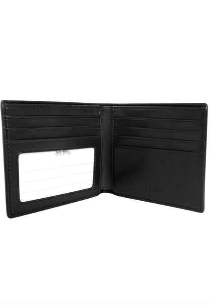 Coach Coach Mens ID Billfold Wallet In Signature Canvas - Tan/Black