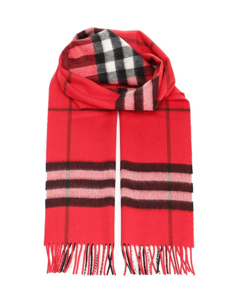 Burberry Cashmere Check Scarf - Red