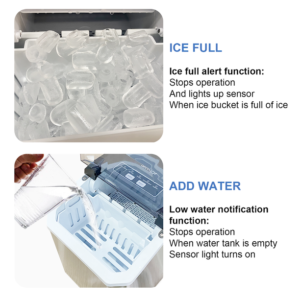 Aerogaz Portable Ice Maker Automatic Ice Cube Maker Electric Bullet Ice Block Making Machine AZ 1300IM
