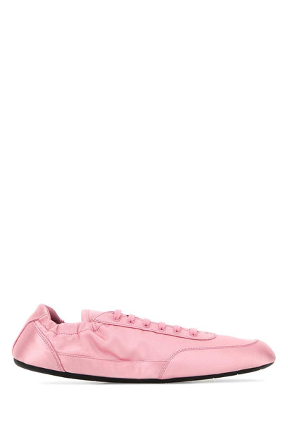 Pink Satin Collapse Sneakers