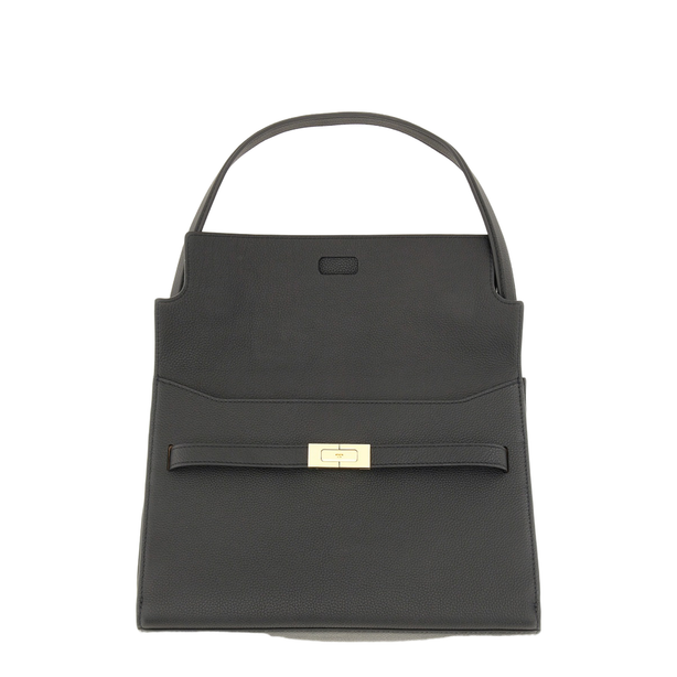 Lee Radziwill Large Pebbled Leather Shoulder Bag - Black