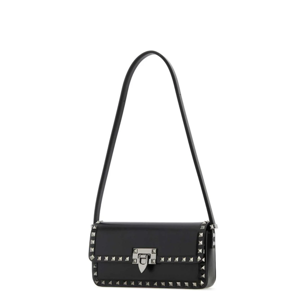 Rockstud Medium Leather Shoulder Bag - Black