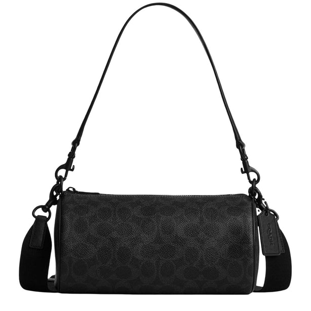 Coach Andre Barrel Bag 24 In Signature Canvas - Black Signature CET75