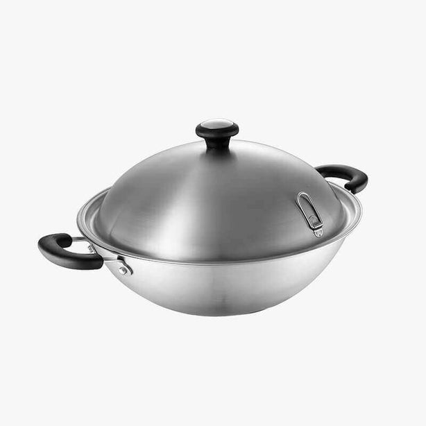 Meyer Ih Stainless Steel 36Cm | 7.6L Chinese Wok With Lid - Centennial