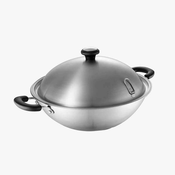 Meyer Ih Stainless Steel 40Cm | 9.4L Chinese Wok With Lid - Centennial
