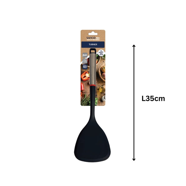 Safico Fibreglass Nylon Turner With Stainless Steel Handle L35cm BPA Free, Heat Resistant To 200°C