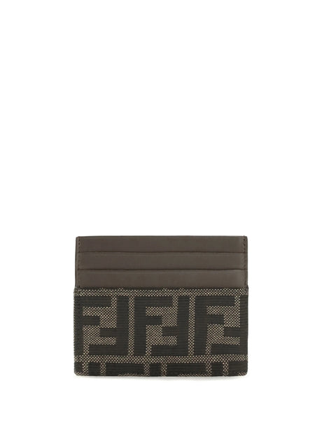 Fendi FF jacquard and leather Card Holder - Tab.Mr+Ebano
