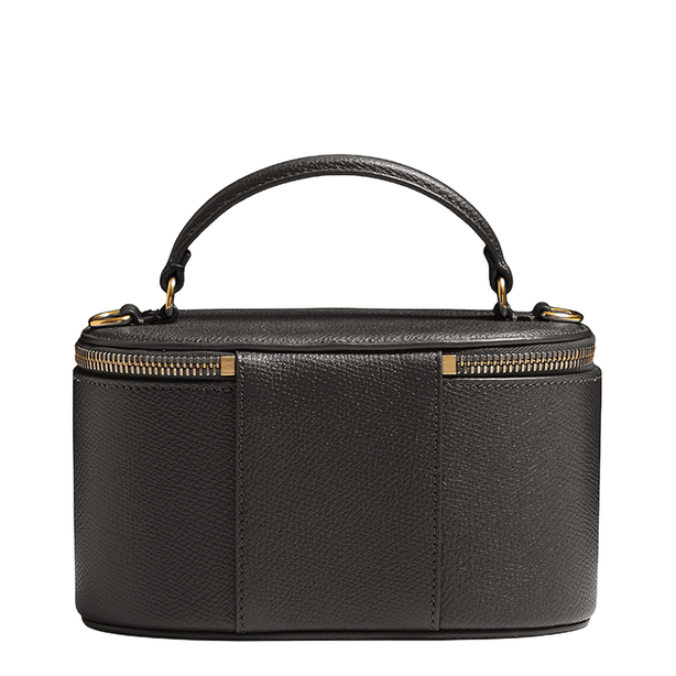 VLogo Signature Mini Grainy Calfskin Vanity Bag - Black