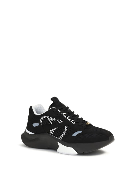 Valentino Garavani Demivee mesh and suede Sneakers - Black/Black/Grey C/White/Ne-Bia-Ne