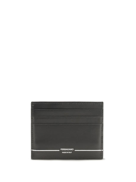 Ferragamo Leather Card Holder - Black