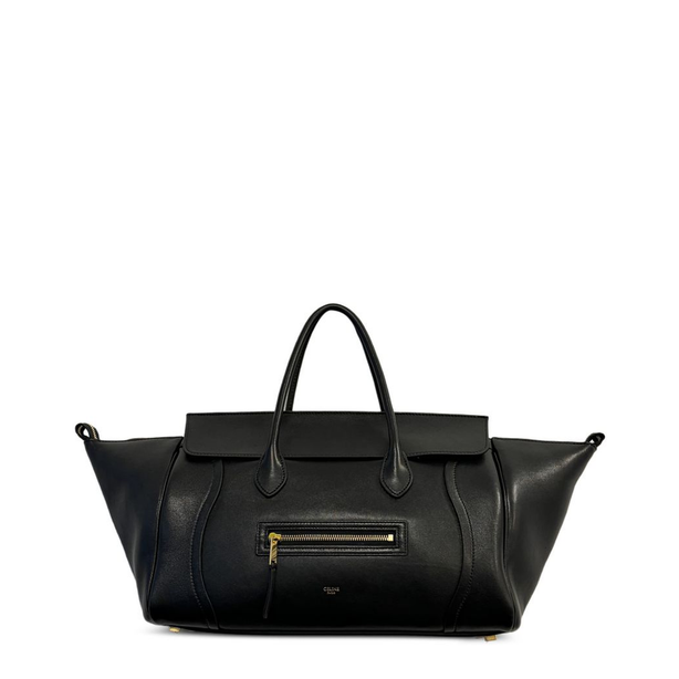 Luggage Medium Lambskin Handbag - Black