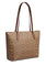 Coach Zip Top Tote Bag In Signature Canvas - Tan/Brown