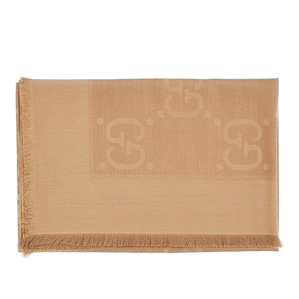 GUCCI GG jacquard wool and silk scarf