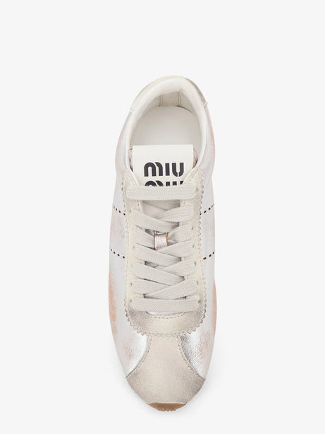Miu Miu Plume vintage silver leather sneakers - Argentotalco