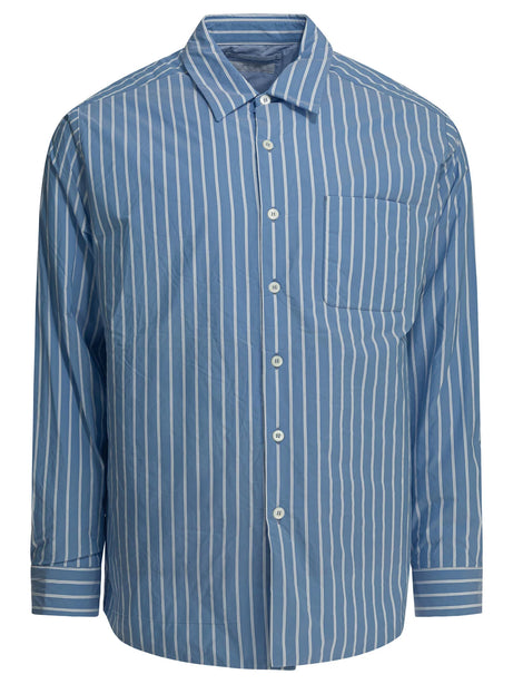 Prada Striped overshirt jacket - Light Blue