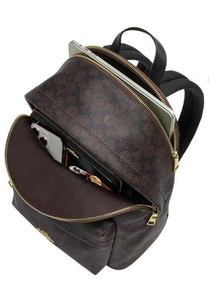 Coach Taylor Small Backpack In Signature Canvas - Walnut/Black