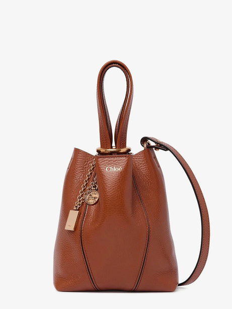 Chloe' Chloé Spin leather crossbody bag - Blushy Brown