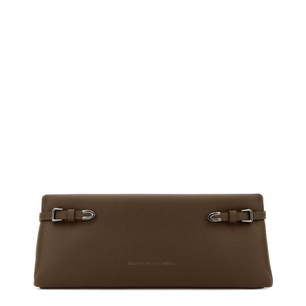 Mud Leather Clutch - Mud Brown
