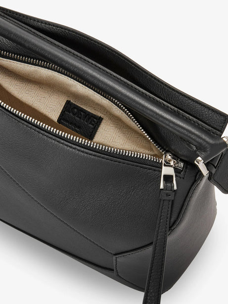 Loewe Puzzle Edge leather handbag with engraved Anagram logo - Black