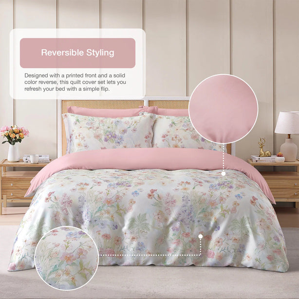 Intero MCD Lyocell Printed 1500TC Cooling Soft Luxury Bedding Fitted Sheet Set Gentle on Skin 1500 Thread Count