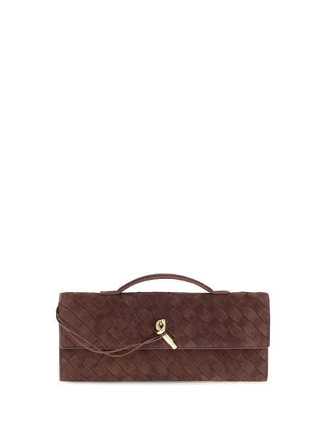 Bottega Veneta Andiamo Clutch - Deep Mahogany-M B