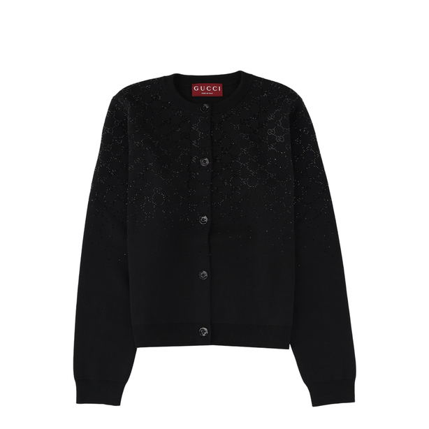 Fine Wool Cardigan with Crystals