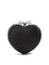 Self-Portrait Heart clutch with crystals - Black