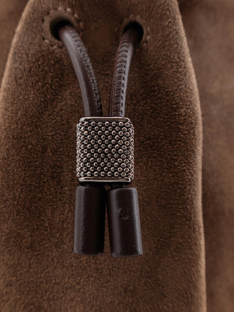 Brunello Cucinelli Bucket Mellow Suede Handbag - Caramel