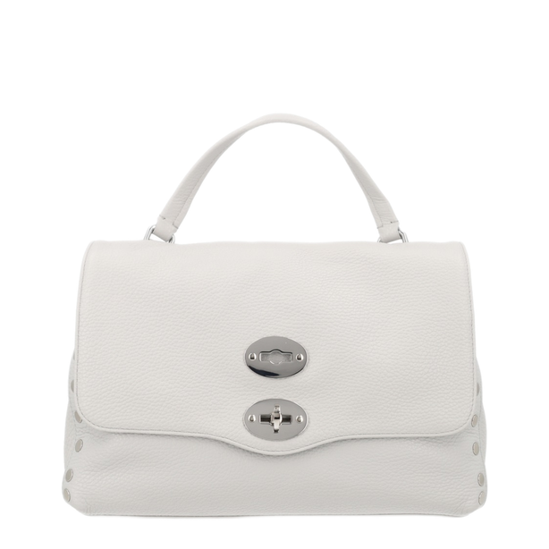 Postina Small Hammered Leather Bag - Grey Carrara