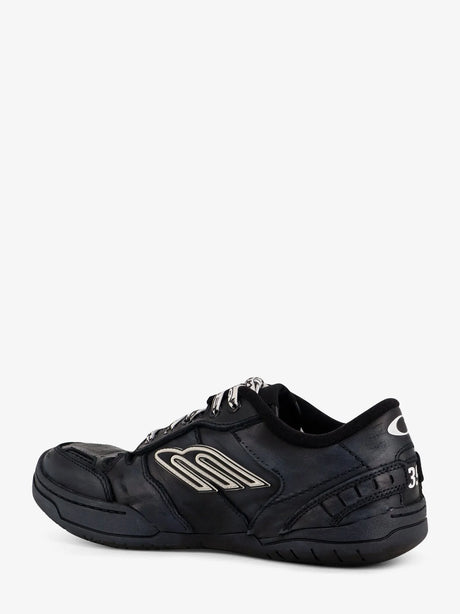 Balenciaga Hamptons Worn-Out low-top leather sneakers - Black