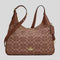 COACH Ella Shoulder Bag In Signature Chenille Light Khaki/Vintage Brown RS-CCE49