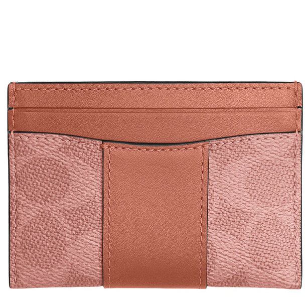 Coach Essential Card Case In Signature Canvas - Melon Pink CBY80