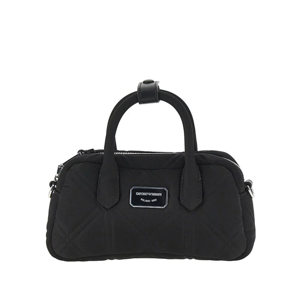 EMPORIO ARMANI Embossed nylon mini bowling bag